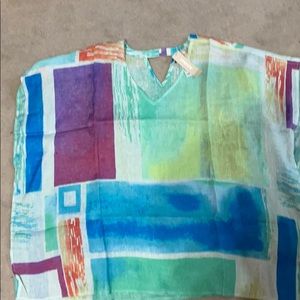 Chico’s size 3 textural blocks poncho multi